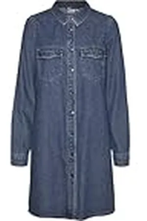 VERO MODA Vmjennie Ls korte denim jurk mix Noos jeansjurk voor dames, , S