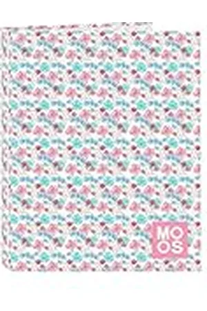 Safta MOOS FLORES Ordner met 4 ringen, ideaal voor kinderen van verschillende leeftijden, comfortabel en veelzijdig, kwaliteit en duurzaamheid, 26,5 x 33 cm, , , Standaard, casual