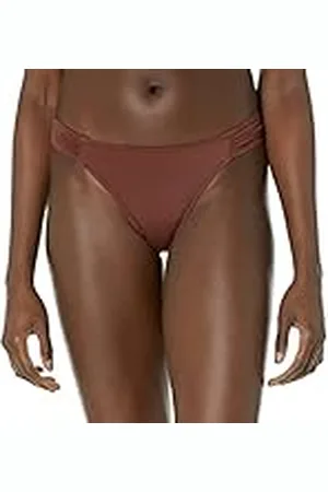 Amazon Bikinibroekje met zijtabblad voor dames, diepbruin, medium