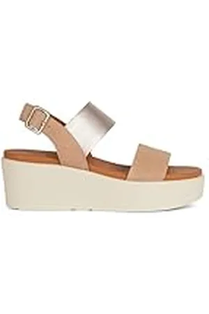 Geox Dames D XAND 2.2S A Wedge Sandaal, DK Skin/Champagne, 37 EU, , 37 EU