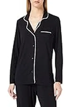 ccdk copenhagen Dames Super Soft Bamboo CCDK Pajamas Shirt, Black Pajama Top, L