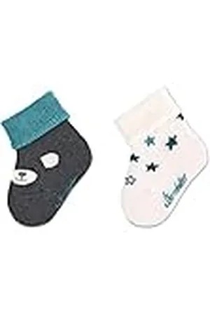 Sterntaler Unisex Baby dubbelpak ijsbeer sokjes DP Elia, antraciet melange, normaal (verpakking van 2)