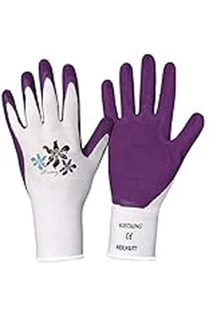 ROSTAING NERINE Handschoenen - Paar multifunctionele beschermende latex handschoenen - ideale bescherming voor doe-het-zelven en tuinieren in natte omgevingen - Planthandschoenen - Paars en wit