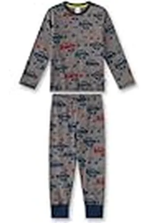 Sanetta Jongenspyjama | Hoogwaardige en comfortabele katoenen pyjama voor jongens. Lange mouwen pyjama met auto-allover | pyjamaset voor jongens, , 92 cm