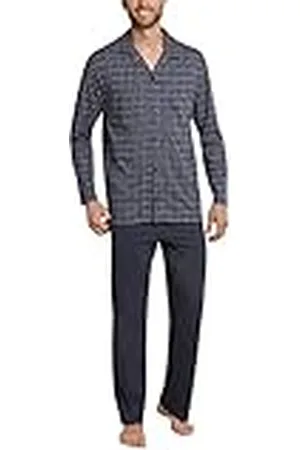 Schiesser Heren pyjama met knopen lang, , 46