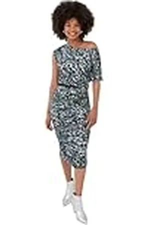Joe Browns Damesmode flatterende ruches aan de zijkant asymmetrische bodycon jersey midi-jurk, slim fit, , EU 48, , 38