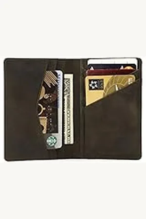 Otto Angelino Leder Ultra Slim Bifold Kaarthouder en Portemonnee - Unisex (Olive)