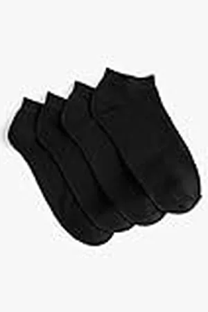 Koton Heren 4-Pack Basic Bootie Sokken Set, Zwart (999), One Size, , One Size