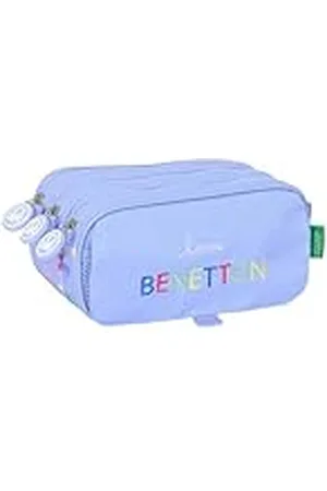 Safta BENETTON Paars - Drievoudige mapjes voor kinderen, ideaal voor kinderen op schoolleeftijd, comfortabel en veelzijdig, kwaliteit en duurzaamheid, 21,5 x 8 x 10 cm, , M, Casual