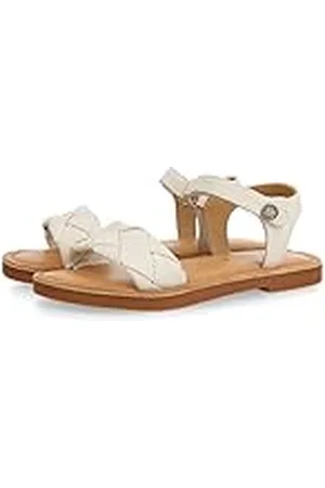 Gioseppo Leoti witte leren sandalen met gevlochten spatel voor meisjes, , 29 EU