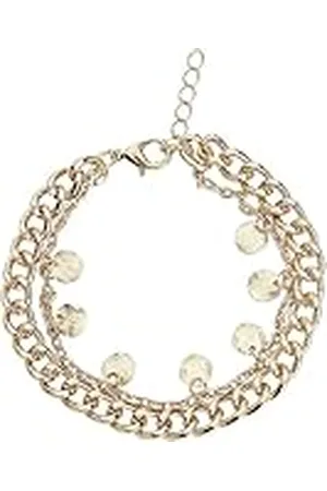 Urban classics Uniseks enkelkettinkje Charmy Anklet, dubbele rij, ronde hanger, modesieraad, ketting voor mannen en vrouwen, maat 22 cm of 25 cm, L/XL, Ijzer, Geen edelsteen