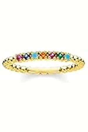 Thomas Sabo Ring bolletjes gekleurde stenen verguld zilver TR2323-488-7-50