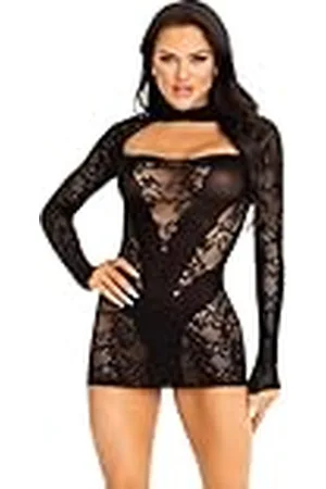Leg Avenue Dames Mini dress with gloved sleeves, O/S