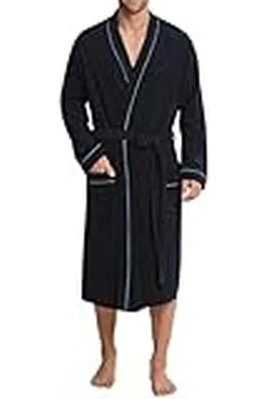 Schiesser Bademantel Peignoir Longues, droites Homme - Bleu - Blau (815-navy) - FR : XX-Large (Taille Fabricant : XXL)