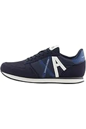 Armani Exchange Rio, Essential, Side Logo Sneakers voor heren, Night Sky+ Off White, 39 EU, , 39 EU