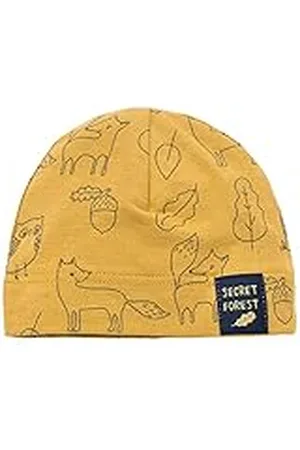 Pinókio Bonnet muts voor jongens, geel met print