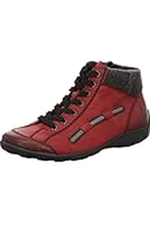 Rieker Dames L3543 hoge sneakers, rode wijn, antraciet, 40 EU
