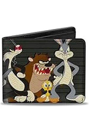 Buckle Heren Bifold Wallet Looney Tunes Reisaccessoire-Bi-Fold Portemonnee, meerkleurig, 10,1 cm x 8,89 cm