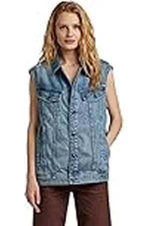 G-Star RAW Dames Oversized Denim Vest Jacket, Blue (Sun Faded Air Force Blue B988-C947), M