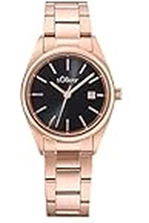 QS by s.Oliver Armbanduhr Damen Quarzuhr Analog, mit Edelstahl Armband, Rosefarben, 3 bar Wasserdicht, Kommt in Uhren Geschenk Box, 2033533