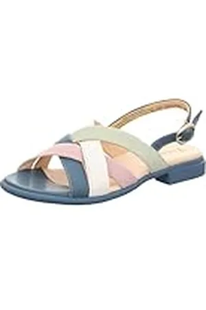 Think! Dames KAMAA_3-000777 chroomvrij gelooide duurzame riempjes sandalen, 8000 denim/combi, 40 EU, , 40 EU