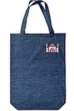 Green Fish Denim-draagtas, bedrukt, boodschappentas, machinewasbaar, opvouwbaar, handtas van jeans met handgrepen, 22 x 26 cm, , Eén maat, modern
