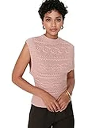 Trendyol Dames Hoogsluitende kraag effen kleuren regular gebreid vest sweater, , M, , M