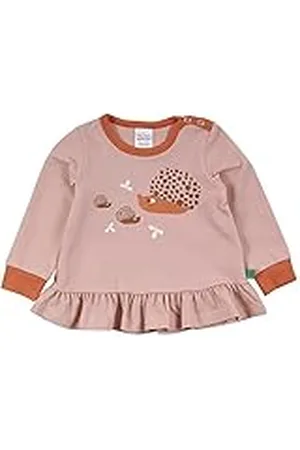 Green Cotton Hedgehog Frill T-shirt voor babymeisjes