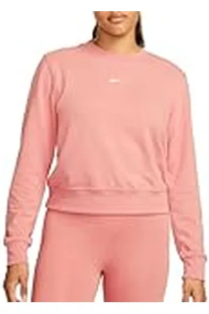 Nike FB5125-618 W NK One DF Crew LBR T-shirt dames rood stardust/wit maat L, , L