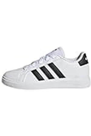 adidas Grand Court Lifestyle Tennis veterschoenen, textiel bovenwerk, wit, Ftwr White Core Zwart Kern Zwart, 40 EU
