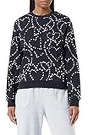 Moschino Sweatshirt met lange mouwen en ronde hals voor dames, regular fit, met Storm of Hearts print, , 42