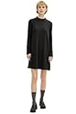 TOM TAILOR Dames Mini-gebreide jurk met opstaande kraag 1034281, , XS