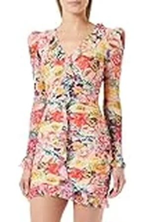 Trendyol Dames bloemen mini lange mouwen cocktailjurk getailleerde jurk jurk, , 34
