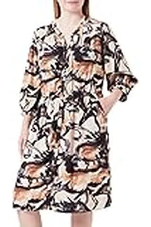 Gerry Weber Dames 180030-31505 jurk, ecru/wit/zwart print, 44, , 44