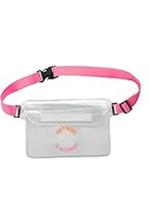 Fisura – Waterdichte Tas "waterproof". Transparante en roze waterdichte heuptas. Waterdichte tas met verstelbare riem. Afmetingen: 22,5 centimeters x 12,5 centimeters