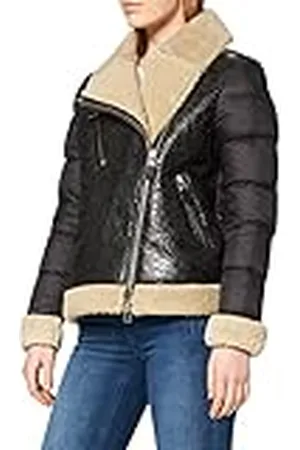 Blauer Pelle Capo Spalla Imbottito leren jas voor dames, , XXL