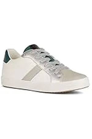 Geox D BLOMIEE C Sneakers voor dames, Optic White/DK Green, 38 EU, , 38 EU