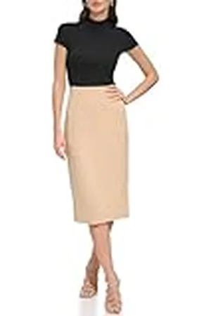 DKNY Dames Pull On Pencil Rok, Sandelwood, XX-Small, , XXS