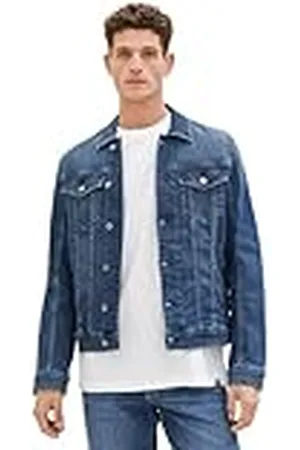TOM TAILOR Heren 1040165 Jeansjack, 10119-Used Mid Stone Blue Denim, S, , S