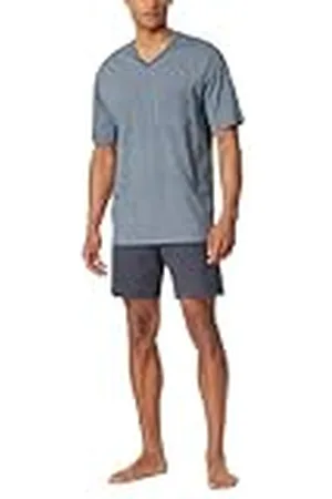 Schiesser Heren Pyjama Korte V-Hals Comfort Nightwear Pyjamaset, Graphit_181161, 54, , 54