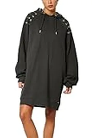 Kaporal 5 Damesjurk, lange mouwen, capuchon, model meg, houtskoolkleur, maat XL, , XL