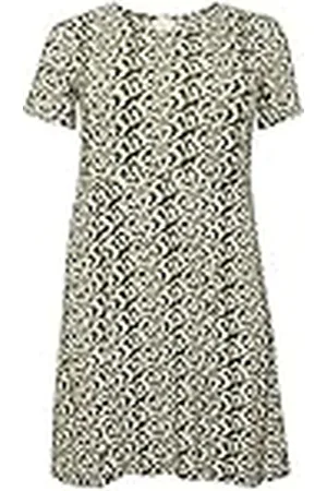 Kaffe Plus-Size damesjurk knielengte korte mouwen casual fit A-lijn, , M/Petite