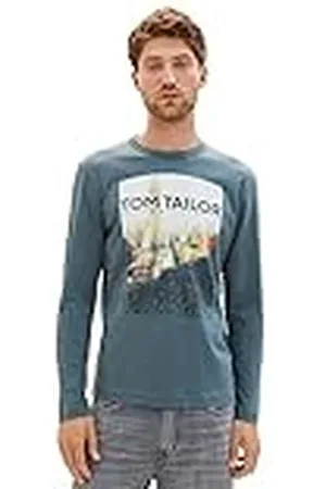 TOM TAILOR Heren longsleeve met fotoprint van katoen, , 3XL