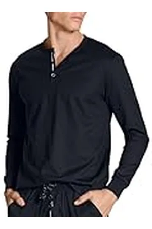 Calida Heren Remix Basic Sleep Shirt met lange mouwen, , standaard