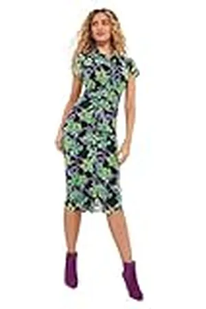 Joe Browns Dames Tropische Bloemenprint Stretch Mesh Bodycon Midi Jurk, Veelkleurig, 12, Meerkleurig, 38