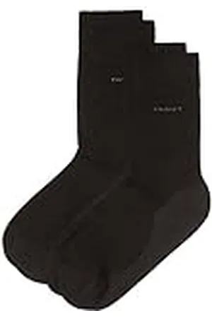 Camano Uniseks set van 2 kousen met zachte band voor volwassenen, sokken van katoen, zwart (05 black), 43/46 EU
