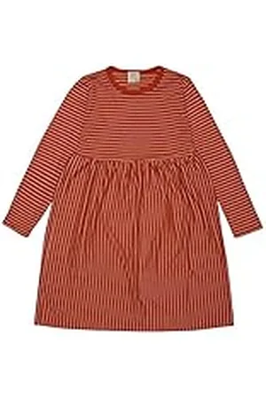 loud + proud Meisjes Derby Rib, GOTS gecertificeerd kinderjurk, Cinnamon, 74/80
