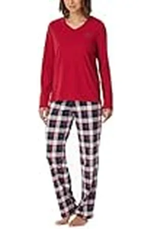 Schiesser Lange katoenen pyjama voor dames - nachtkleding pyjamaset, , 46 grote maten