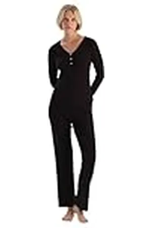 Dagi Dames Dark Brown Long Sleeve Viscose Camsoset T-Shirt Broek Pyjama Set, 2XL, , XXL