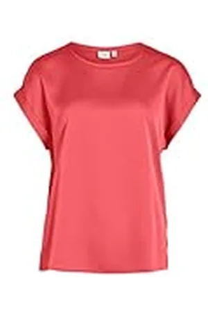VILA Dames Viellette S/S Satin Top-Noos Korte Mouwenblouse, , 42